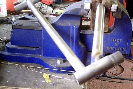 Head tube brazed and blasted ready for filetting