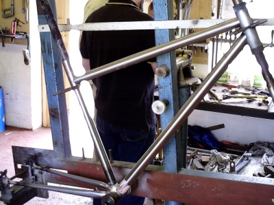 Main triangle in frame jig