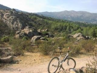 Mountain biking in La Pedriza regional park 50km north of Madrid